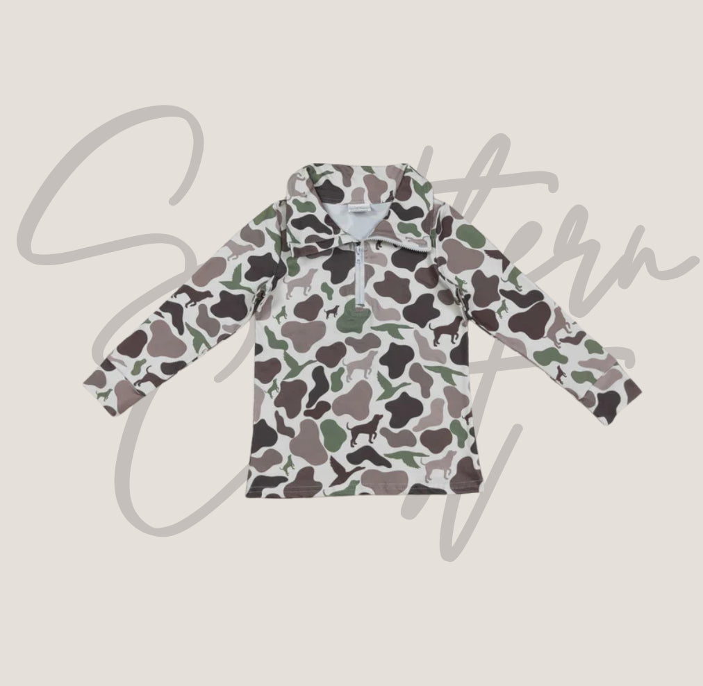 Duck camo Quarter Zip Pullover